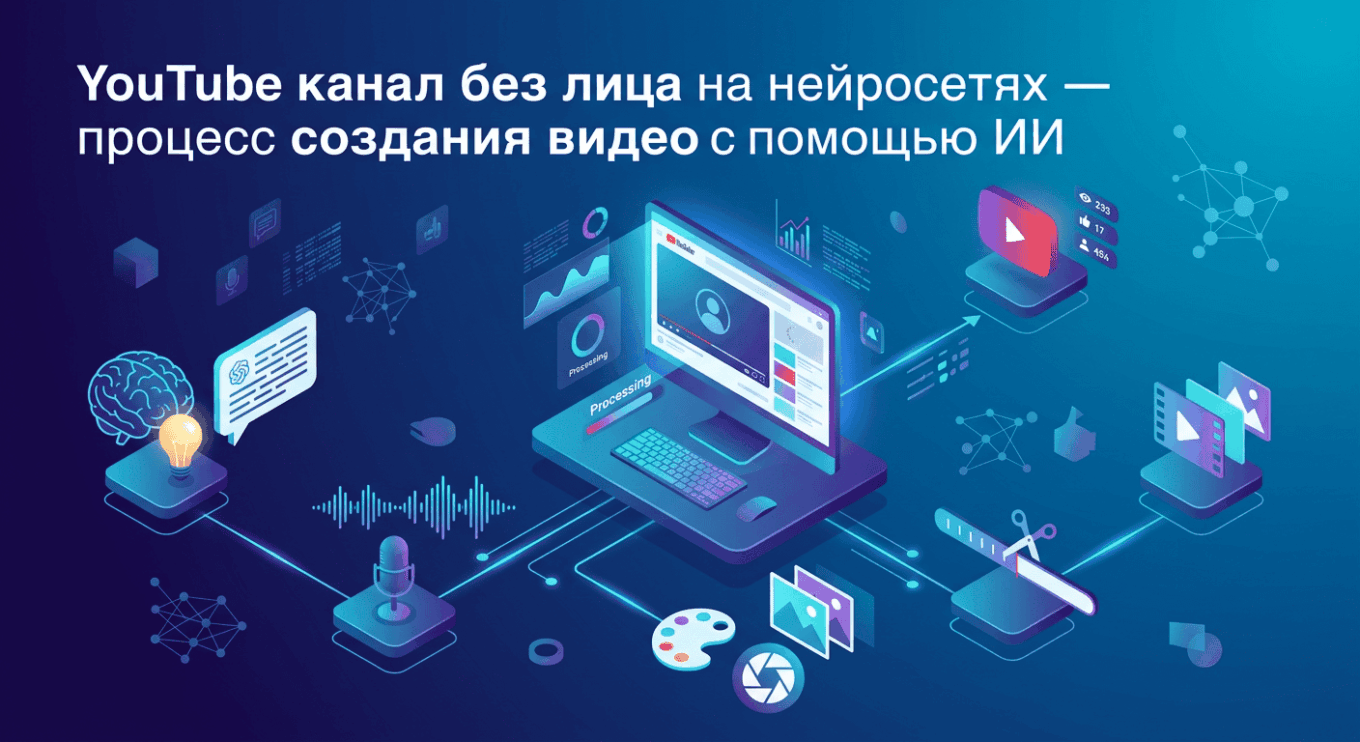 YouTube канал без лица на нейросетях — процесс создания видео с помощью ИИ