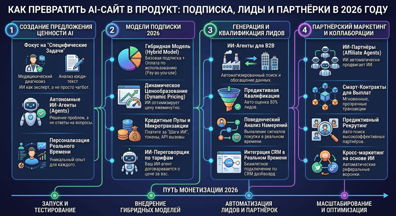 Как превратить AI-сайт в продукт подписка, лиды и партнёрки в 2026 году